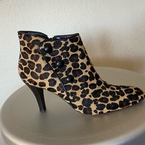 Leopard Pony Hair Booties 8.5N